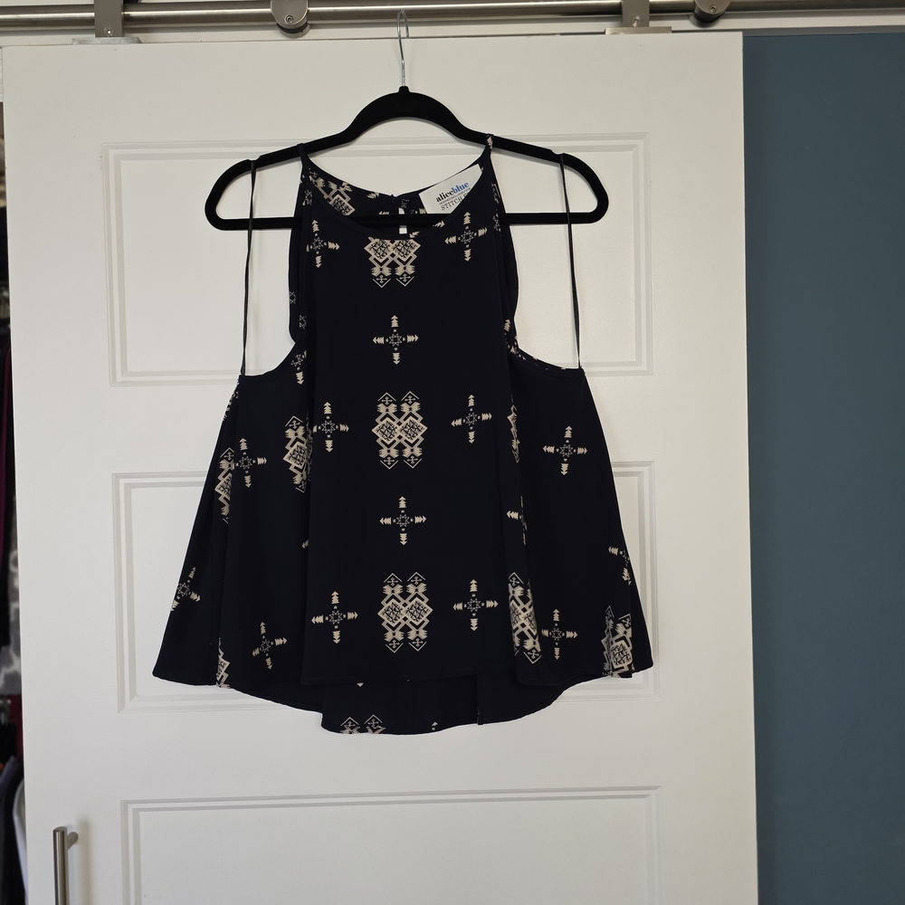 Alice Blue Navy Aztec Patterned Sleeveless Top